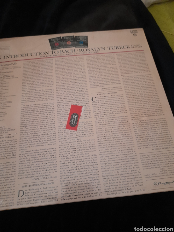 Discos de vinilo: Vinilo, Rosalyn Tureck, An introducction a Bach - Foto 3