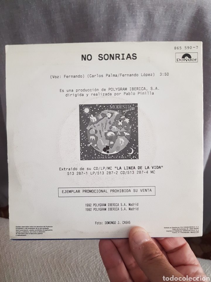 Discos de vinilo: Modestia Aparte no sonrias - Foto 2