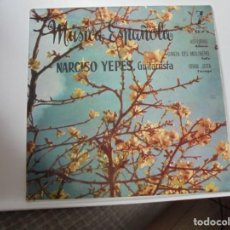 Discos de vinilo: MUSICA ESPAÑOLA. NARCISO YEPES, GUITARRISTA. SINGLE CON 3 OBRAS: ASTURIAS / DANZA DEL MOLINERO / GRA. Lote 348517678