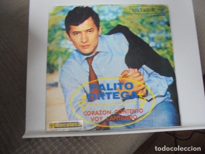 Discos de vinilo: PALITO ORTEGA. SINGLE CON 2 CANCIONES: CORAZON CONTENTO / VOY CANTANDO. - Foto 1