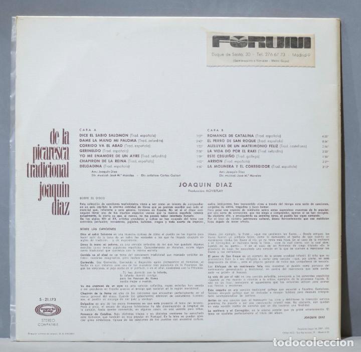 Discos de vinilo: LP. JOAQUIN DIAZ. DE LA PICARESCA TRADICIONAL - Foto 2
