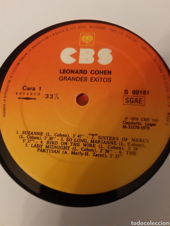 Discos de vinilo: * LEONARD COHEN. GRANDES EXITOS. CBS. 1975. ESPA&Ntilde;A. - Foto 3