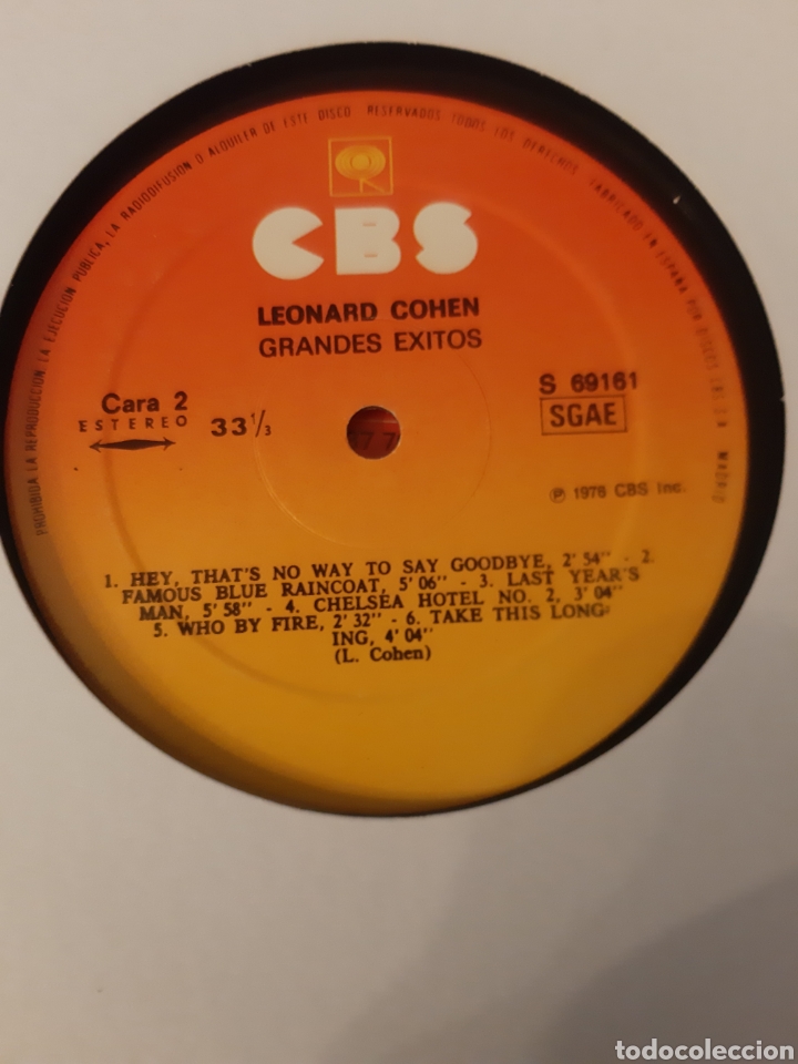 Discos de vinilo: * LEONARD COHEN. GRANDES EXITOS. CBS. 1975. ESPA&Ntilde;A. - Foto 2
