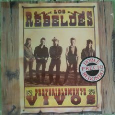 Discos de vinilo: LOS REBELDES. PREFERIBLEMENTE VIVOS. DOBLE LP.. Lote 348725843