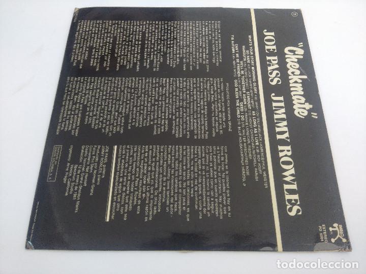Discos de vinilo: CHECKMATE/JOE PASS/JIMMY ROWLES/VINILO. - Foto 3