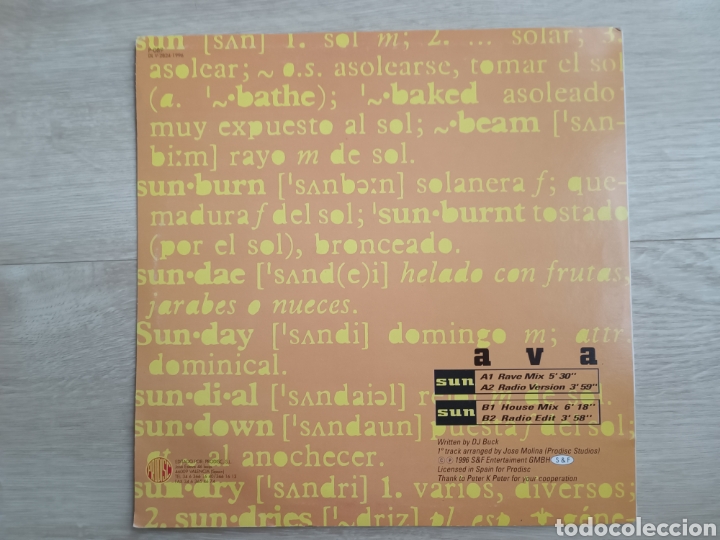Discos de vinilo: AVA - SUN - S&F ENTERTAIMENT 1996 - Foto 2