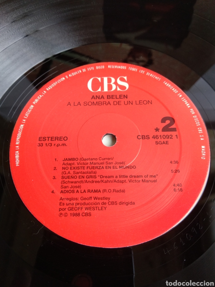 Discos de vinilo: *ANA BEL&Eacute;N. SPAIN. CBS. 1988. LA.2 - Foto 3