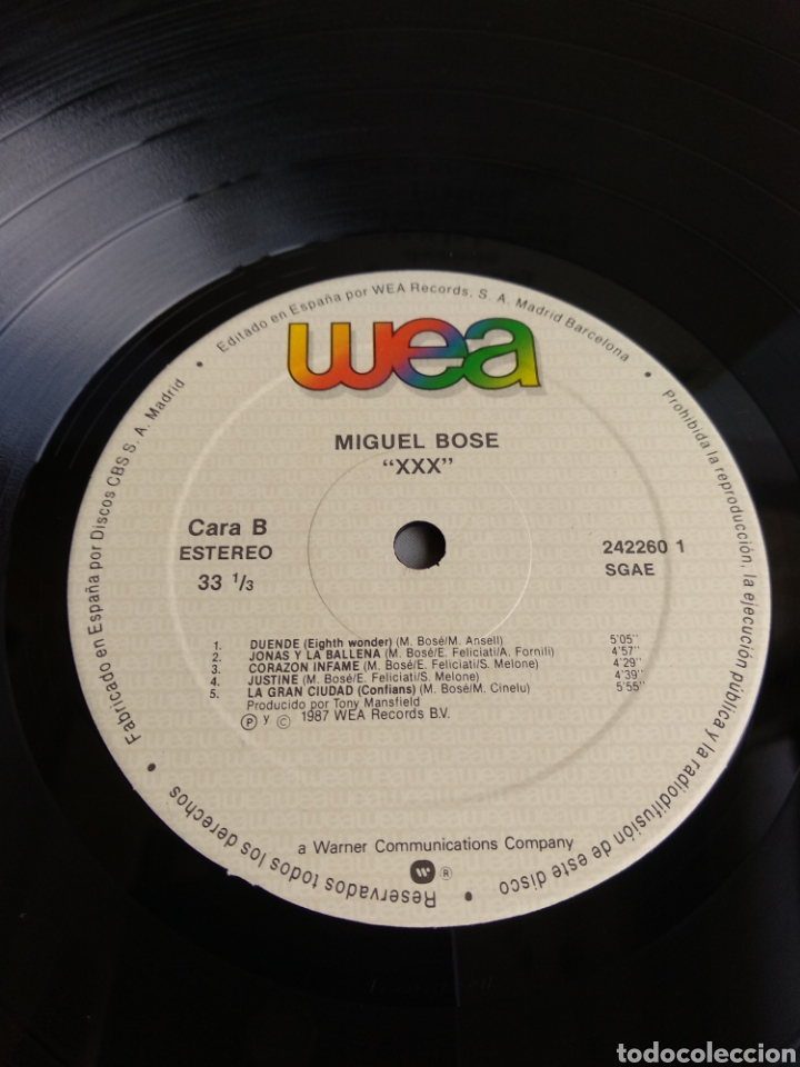 Discos de vinilo: *BOSE. XXX. SPAIN. WEA. 1987. LA.2 - Foto 3