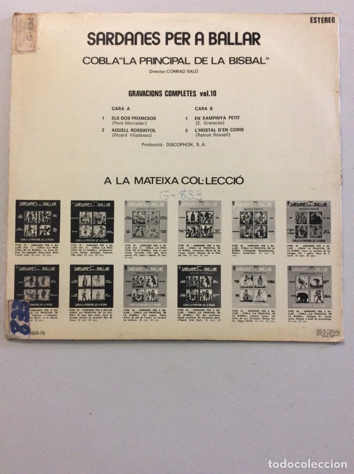 Discos de vinilo: Sardanes per a ballar. Cobla la Principal de la Bisba. - Foto 2