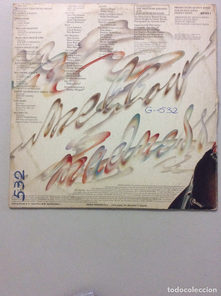 Discos de vinilo: Quincy Jones Mellow Madness. - Foto 2