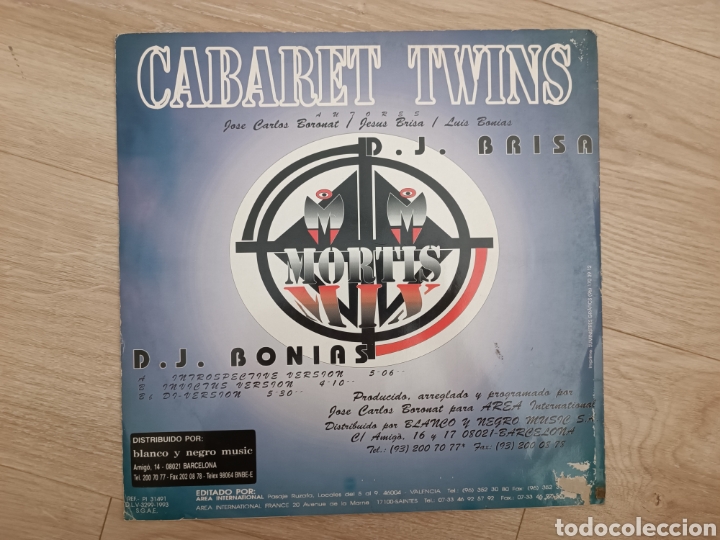 Discos de vinilo: MORTIS MIX - CABARET TWINS - 1993 - Foto 2