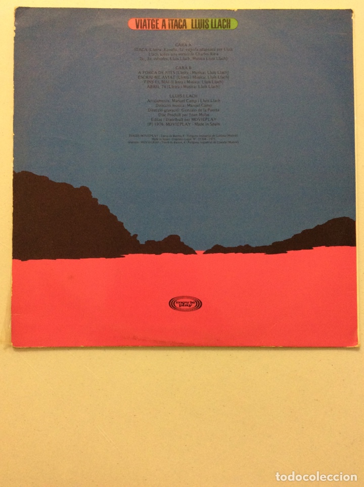 Discos de vinilo: Lluis Llach. Viatges a Itaca. Edici&oacute; Especial. - Foto 2