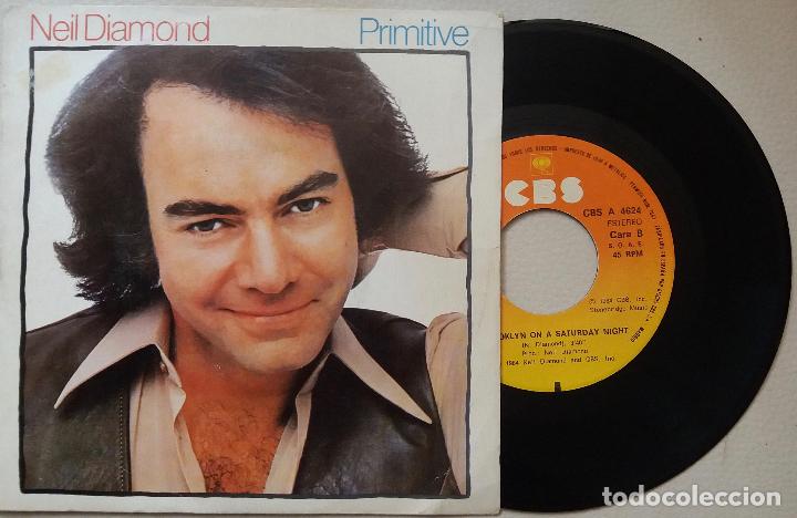 Discos de vinilo: NEIL DIAMOND, PRIMITIVE. SINGLE ESPA&Ntilde;A ORIGINAL - Foto 1