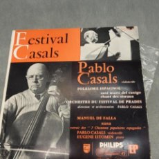 Discos de vinilo: SINGLE FESTIVAL CASALS PABLO CASALS MANUEL DE FALLA MUY ESCASO Y RARO. Lote 349024174