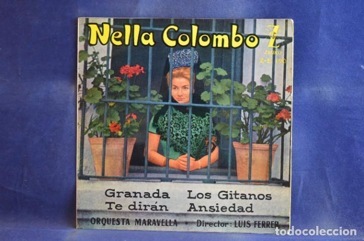 Discos de vinilo: NELLA COLOMBO - GRANADA / LOS GITANOS / TE DIR&Aacute;N / ANSIEDAD - EP - Foto 1