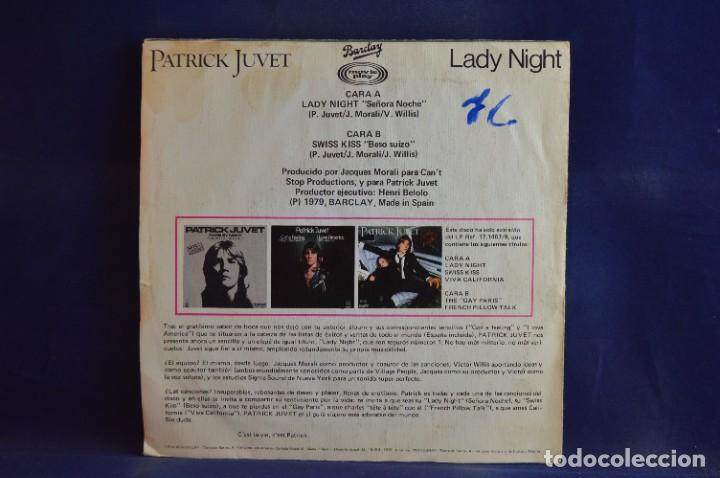 Discos de vinilo: PATRICK JUVET - LADY NIGHT - SINGLE - Foto 2