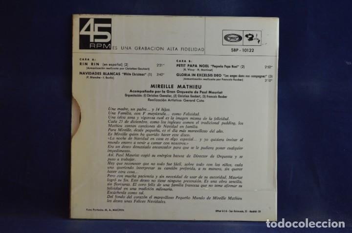 Discos de vinilo: MIREILLE MATHIEU - MIREILLE MATHIEU CANTA EN ESPA&Ntilde;OL, RIN RIN + 3 - EP - Foto 2