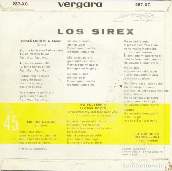 Discos de vinilo: Ense&ntilde;andote A Amar - Los Sirex - Foto 2