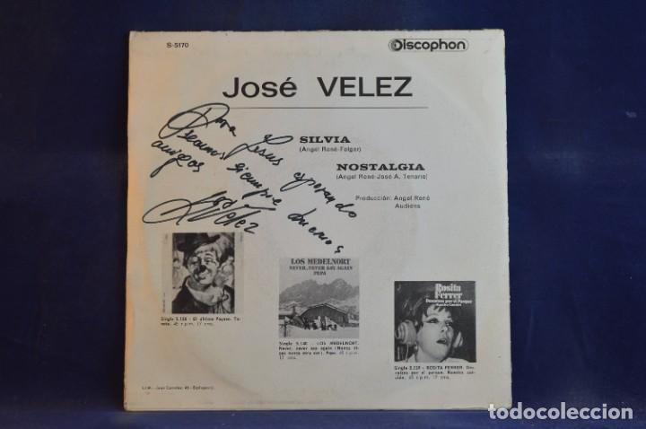 Discos de vinilo: JOS&Eacute; V&Eacute;LEZ - SILVIA / NOSTALGIA - SINGLE - Foto 2