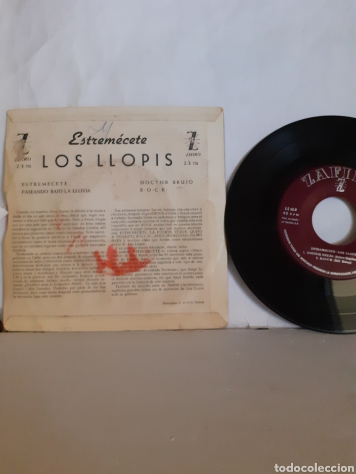 Discos de vinilo: LOS LLOPIS SINGLE ESTREMECETE ZAFIRO - Foto 2