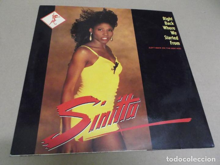 Discos de vinilo: SINITTA (MAXI) RIGHT BACK WHERE WE STARTED FROM (2 TRACKS) A&Ntilde;O &ndash; 1989 - Foto 1