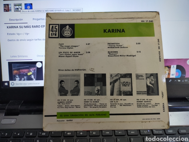 Discos de vinilo: Karina ep puff + 3 1963 escuchado - Foto 2