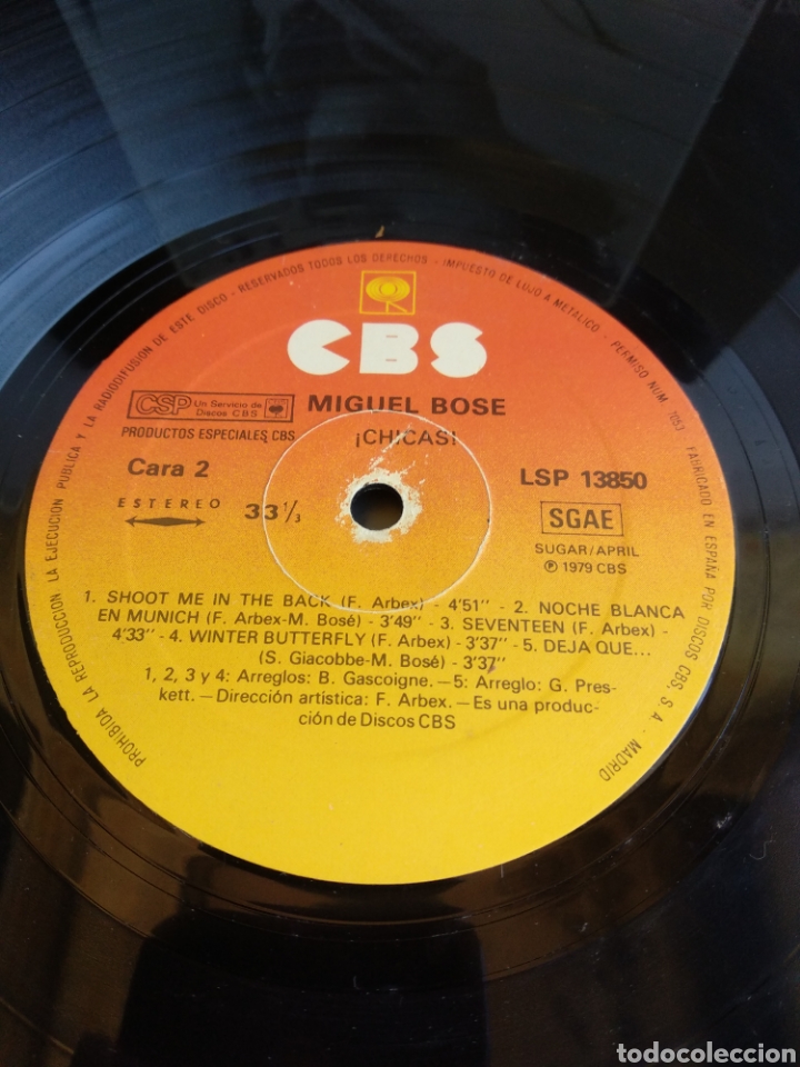 Discos de vinilo: MIGUEL BOSE. SPAIN. CBS. 1974. LA.2 - Foto 3