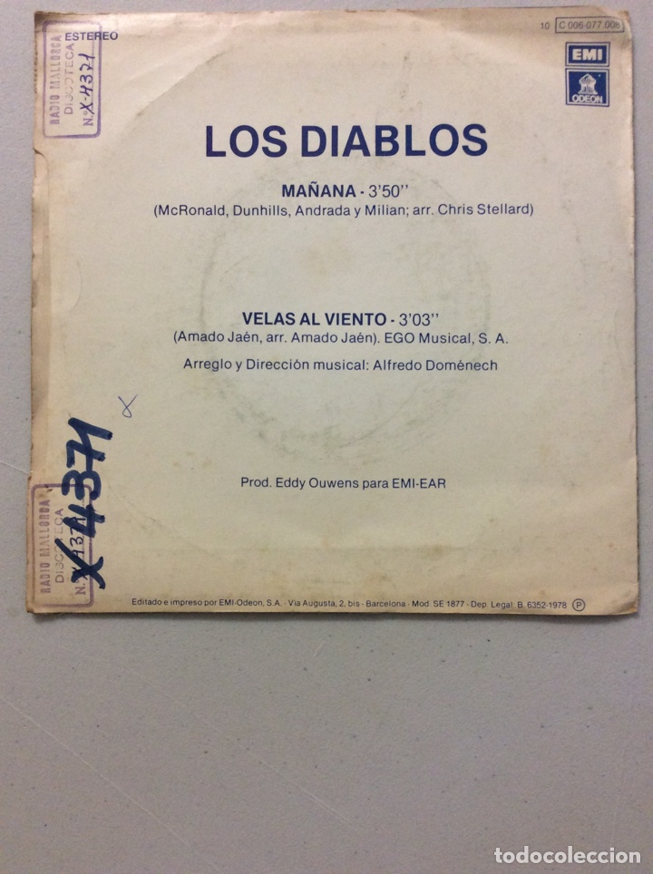 Discos de vinilo: Los Diablos. Ma&ntilde;ana. Velas al viento. - Foto 2