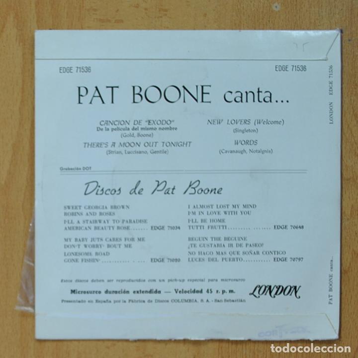 Discos de vinilo: PAT BOONE - CANCION DE EXODO + 3 - EP - Foto 2