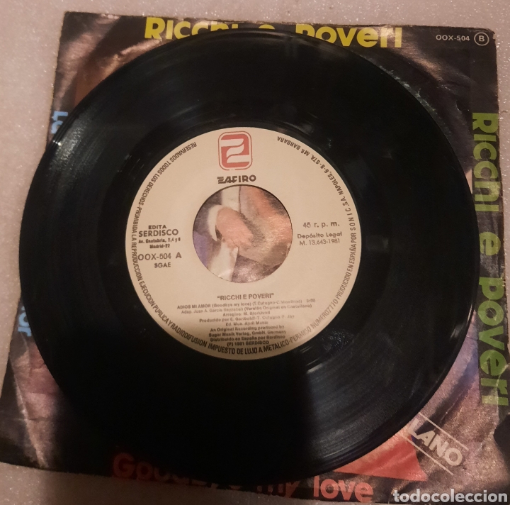 Discos de vinilo: Ricchi e poveri - adios mi amor - Foto 2