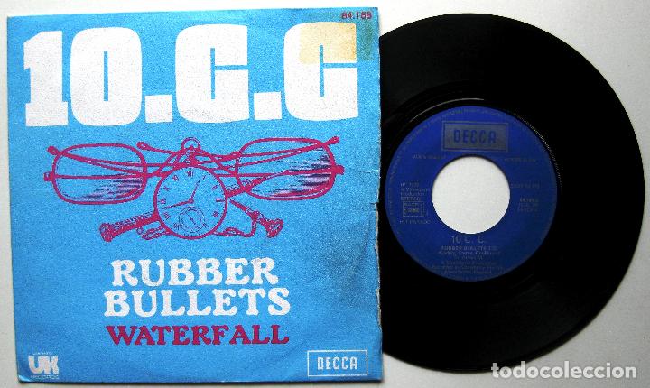 Discos de vinilo: 10.C.C. - Rubber Bullets - Single Decca 1973 Francia BPY - Foto 1