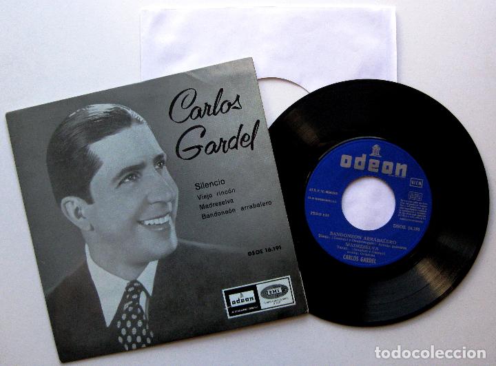 Discos de vinilo: Carlos Gardel - Silencio +3 - EP Odeon 1958 BPY - Foto 1