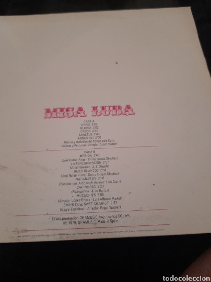 Discos de vinilo: Misa Luba, Cantoria de Merida - Foto 2