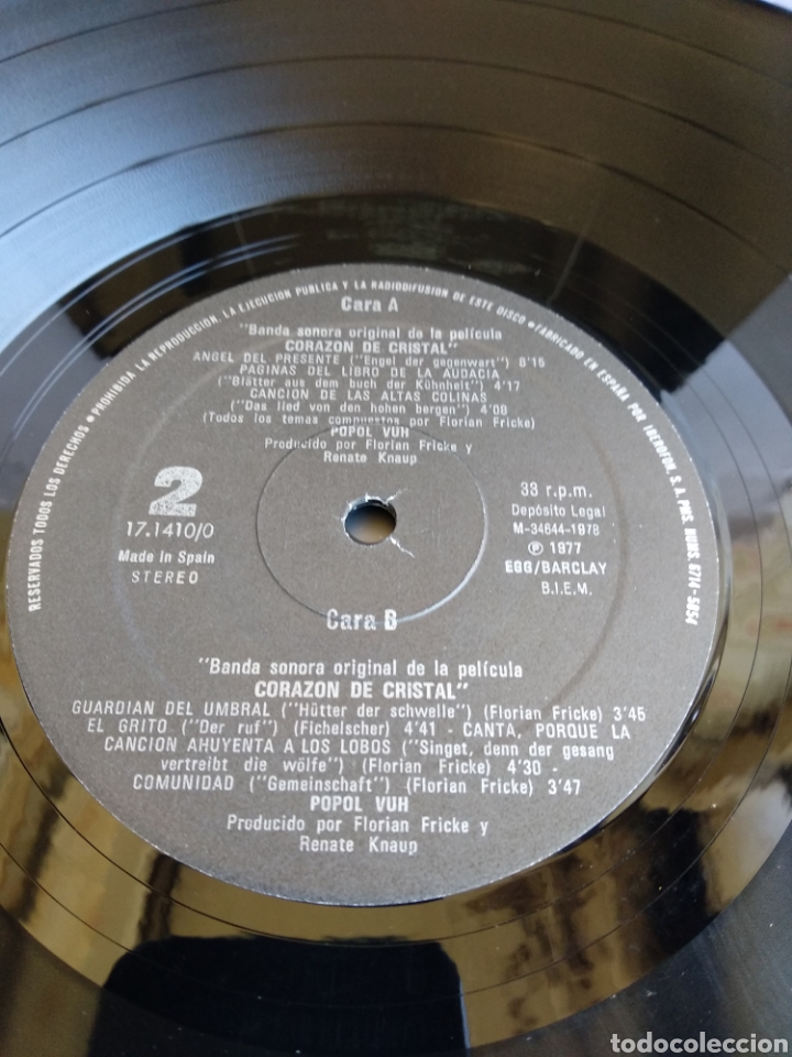 Discos de vinilo: *CORAZON DE CRISTAL. SPAIN. EGG. 1978 A2 - Foto 3