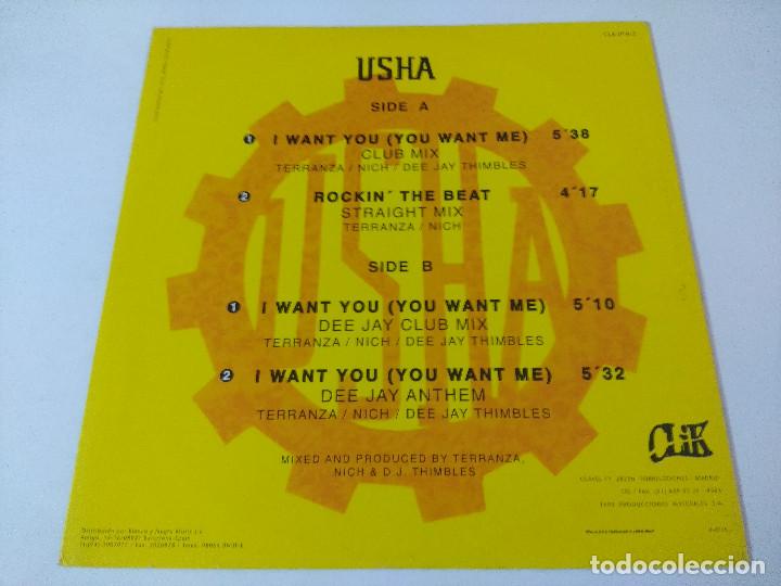 Discos de vinilo: USHA/I WANT YOU/VINILO MAXI. - Foto 3