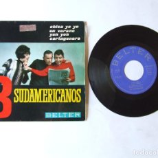 Discos de vinilo: SINGLE EP VINILO LOS 3 SUDAMERICANOS CHICA YE YE EN VERANO YEH YEH CARTAGENERA 1965. Lote 349741709