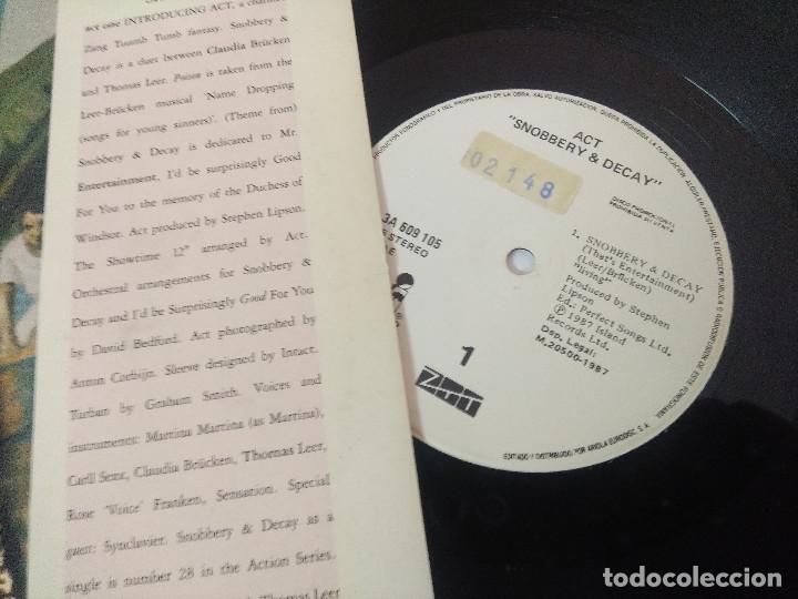 Discos de vinilo: ACT/SNOBBERY & DECAY/VINILO PROMOCIONAL. - Foto 2