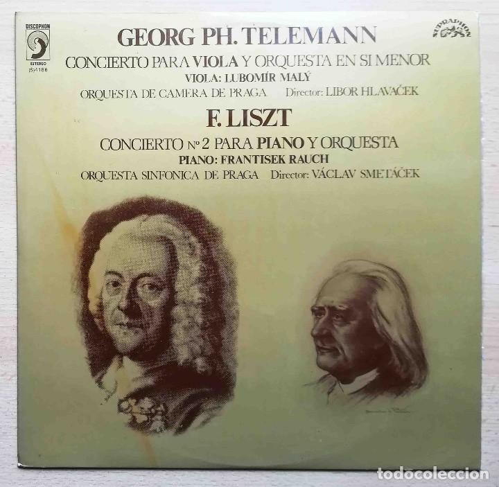 Discos de vinilo: Telemann Concierto para Viola y Orquesta en Si Menor. Liszt Concierto N&ordm; 2 para Piano y Orquesta