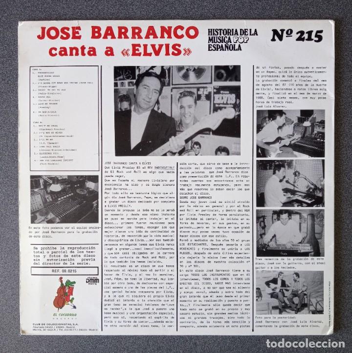 Discos de vinilo: Vinilo Lp Jose Barranco Canta a Elvis - Foto 4