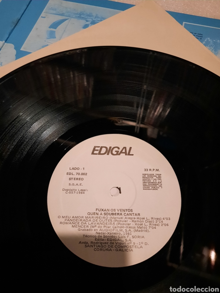 Discos de vinilo: Fuxan os ventos - Quen a souvera cantar - Foto 2