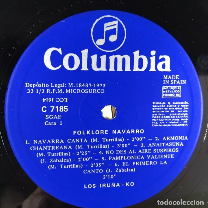 Discos de vinilo: FOLKLORE NAVARRO - LOS IRU&Ntilde;A KO/MANUEL DE PAMPLONA - Foto 4