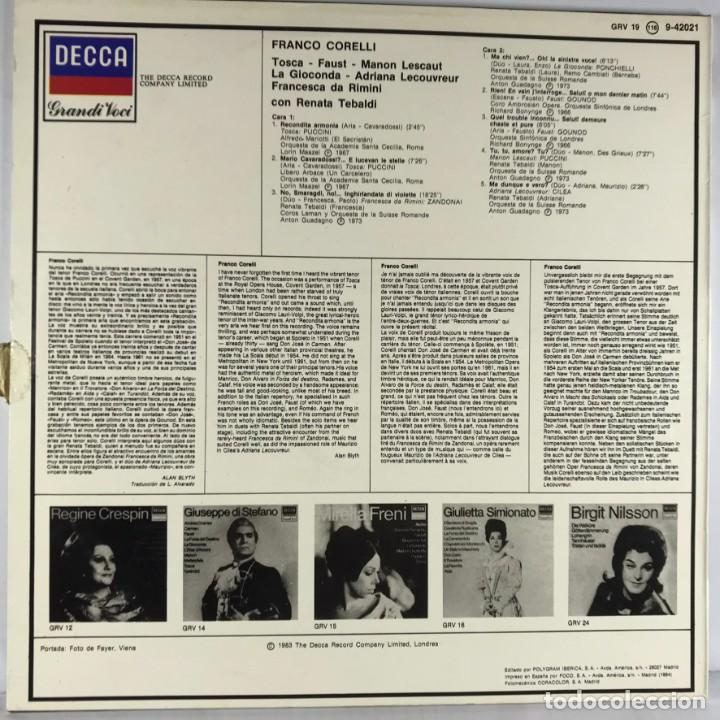 Discos de vinilo: Franco Corelli With Renata Tebaldi &ndash; Franco Corelli - Vinyl, LP, Compilation - Foto 2
