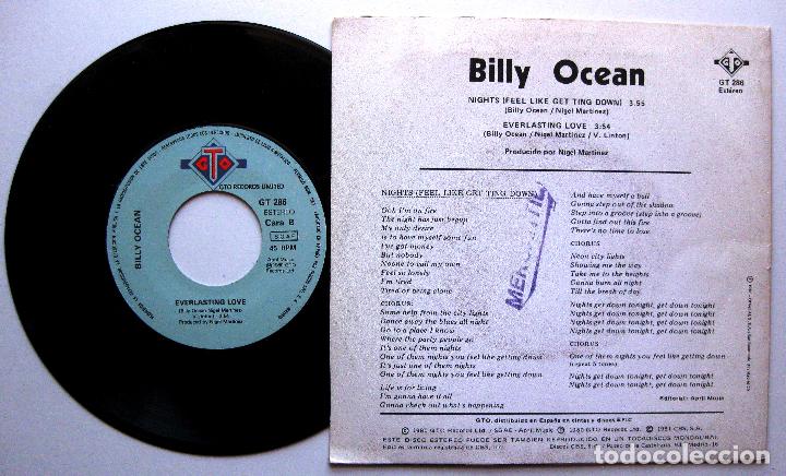 Discos de vinilo: Billy Ocean - Nights (Feel Like Getting Down) - Single GTO 1981 BPY - Foto 2