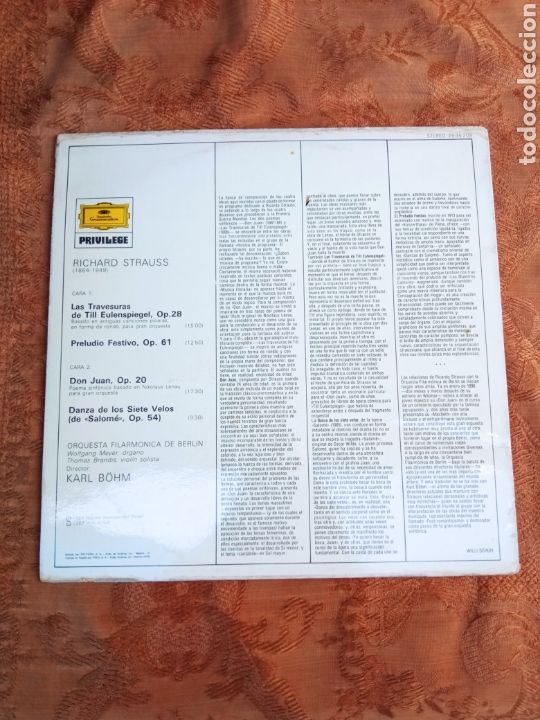 Discos de vinilo: KARL BOHM DIRIGE A RICHARD STRAUSS - Foto 2