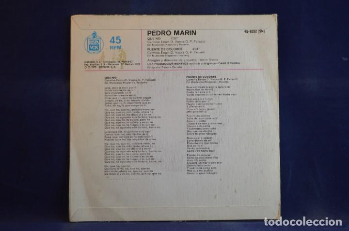 Discos de vinilo: PEDRO MAR&Iacute;N - QUE NO - SINGLE - Foto 2