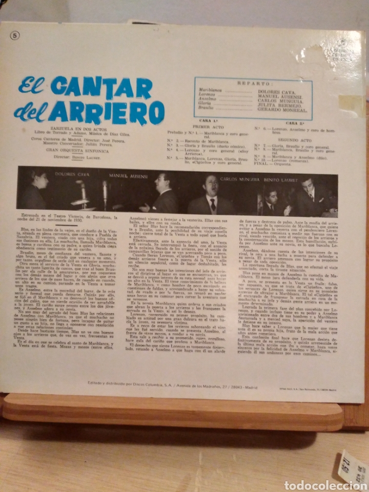 Discos de vinilo: LP-EL CANTAR DEL ARRIERO-ES.1966 - Foto 2