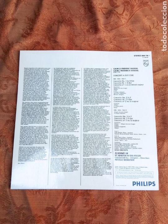 Discos de vinilo: HANDEL,CONCIERTO A DOS COROS - Foto 2