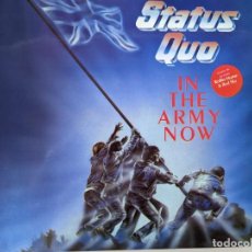 Discos de vinilo: 1986 STATUS QUO - IN THE ARMY NOW - LP MAXI VINILO - COMO NUEVO SIN APENAS USO. Lote 350249544