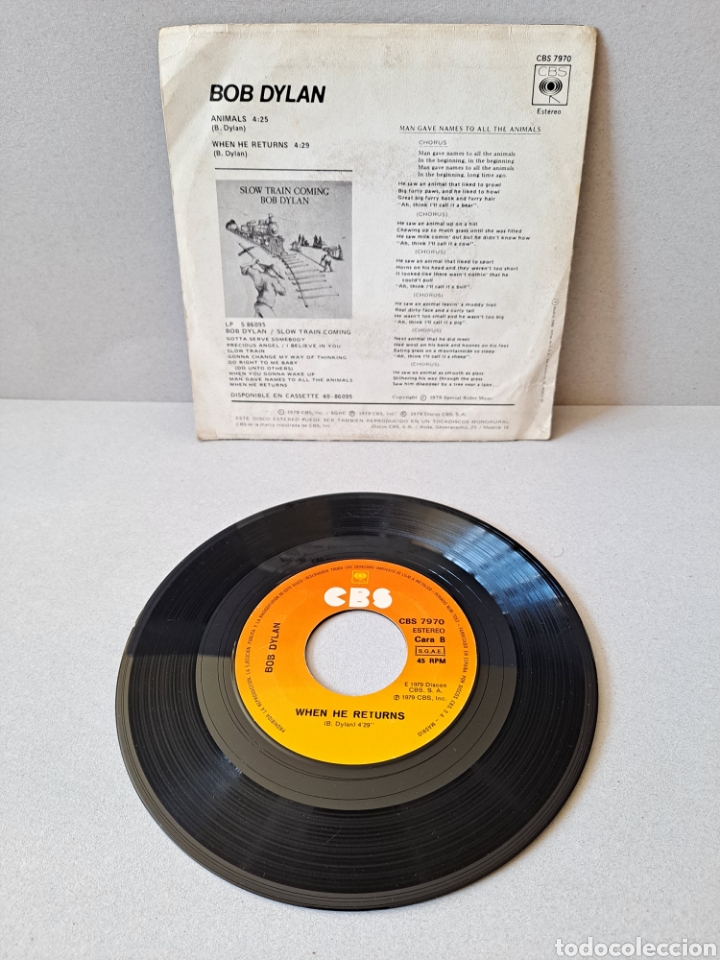 Discos de vinilo: ANIMALS DE BOB DYLAN-SINGLE-DISCO-VINILO - Foto 2