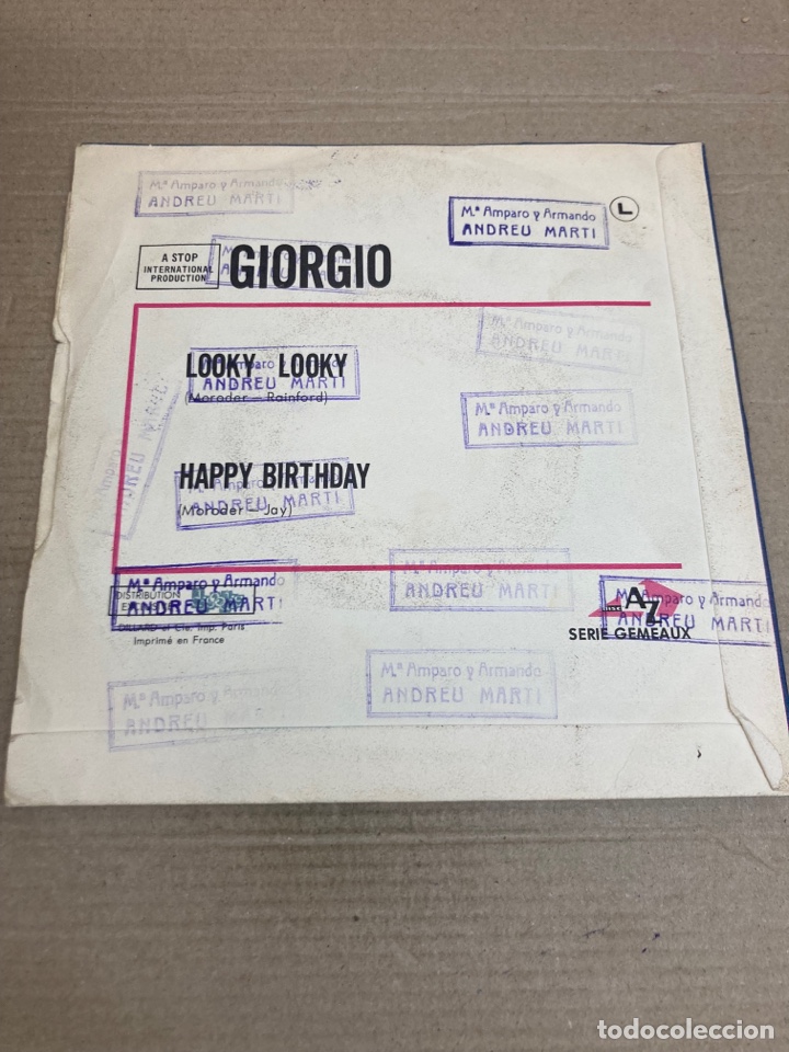 Discos de vinilo: Disco de vinilo Single Giorgio - Foto 2